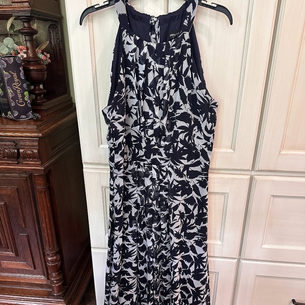 RN Studio floral Black and white maxi dress